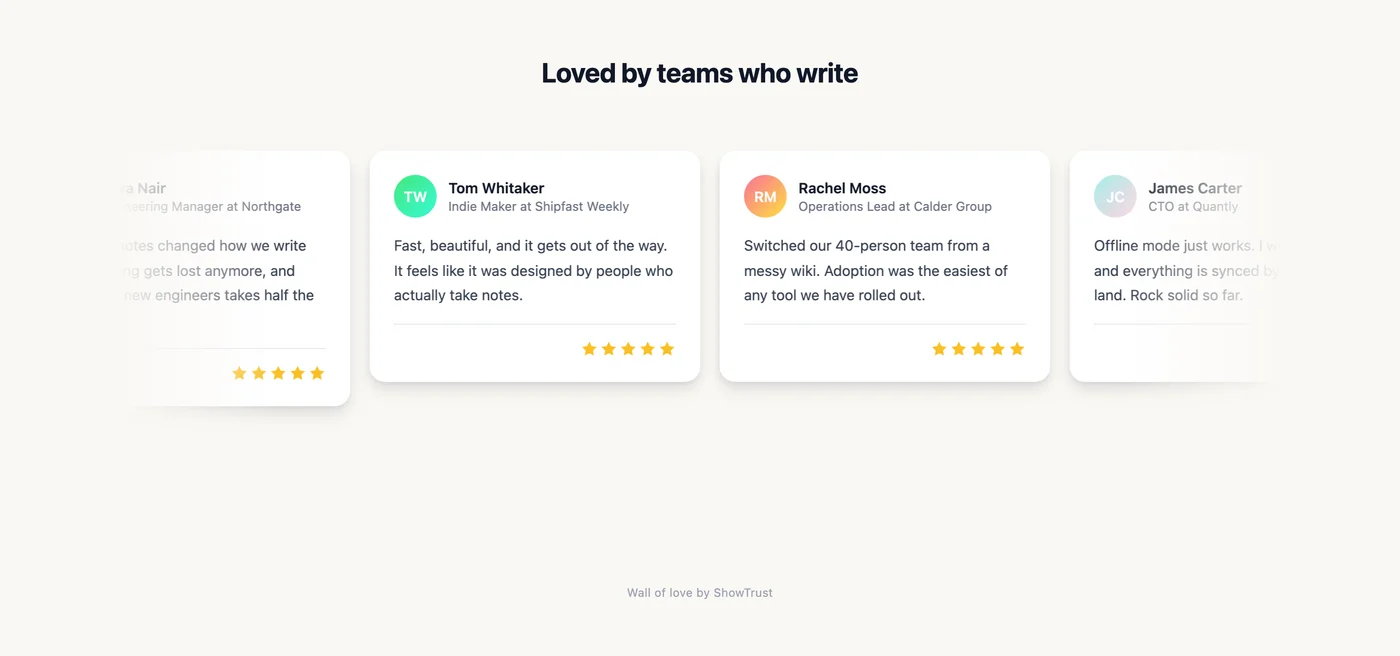 Horizontal scroll layout