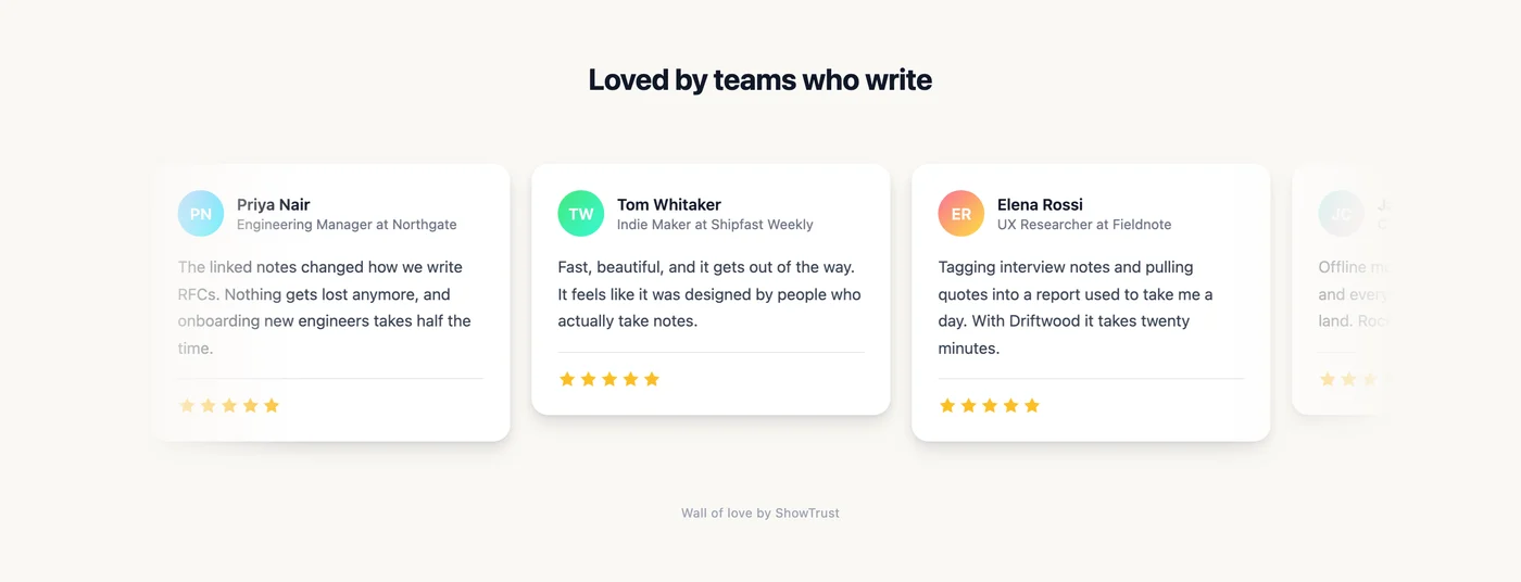 Horizontal scroll layout